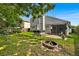 Large backyard with hot tub, fire pit, and lush lawn at 377 River Chase Dr, Orlando, FL 32807