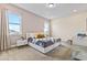 Bedroom with queen-size bed and geometric wall at 7783 Westland Dr, Kissimmee, FL 34747