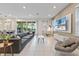 Bright living room with comfy seating, large TV, and sliding glass doors leading to the backyard at 7783 Westland Dr, Kissimmee, FL 34747