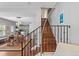 Elegant staircase with metal railings leading to the upper level at 810 E Central Blvd, Orlando, FL 32801