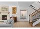 Bright living room featuring a fireplace and hardwood floors at 1812 Turnberry Ter, Orlando, FL 32804