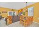 Dining area with wood table and yellow walls at 2720 Bushman Dr, Kissimmee, FL 34746