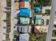 Aerial view of beach house and surrounding neighborhood at 6110 S Atlantic Ave, New Smyrna Beach, FL 32169