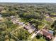 An overhead view with property lines indicated showcases a house with a backyard pool surrounded by lush trees and greenery at 8620 Willow Kane Ct, Orlando, FL 32835