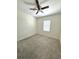 Bright bedroom with ceiling fan and neutral carpeting at 9884 Red Eagle Dr, Orlando, FL 32825