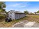 Gray storage shed in the backyard at 1114 Wyoming Ave, St Cloud, FL 34769