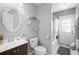 Small bathroom with shower/tub combo and updated vanity at 1210 Kenway Ave, Deltona, FL 32738