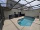 Inviting screened-in pool with patio furniture at 1230 Las Fuentes Dr, Kissimmee, FL 34746