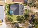 House with pool and large backyard, as seen from above at 16143 Palmetto Hill St, Clermont, FL 34714