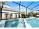 Relaxing spa with a view of the lush backyard at 16143 Palmetto Hill St, Clermont, FL 34714