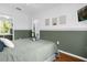 Bedroom with green and white walls, and a large bed at 3163 Britannia Blvd # D, Kissimmee, FL 34747