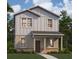 Two-story house featuring gray siding, stone accents, and a front porch at 5586 Stockade Blvd, St Cloud, FL 34771