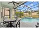 Relaxing screened pool area with spa and patio furniture at 627 Copeland Dr, Haines City, FL 33844