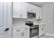 This kitchen shows stainless appliances and white cabinets at 9095 Sw 125Th Ter, Dunnellon, FL 34432