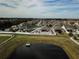 Stunning aerial view of a home with a private pool and pond at 1809 Hawksbill Ln, St Cloud, FL 34771