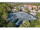 Aerial view of a well-maintained tennis court at 754 San Joaquin Rd, Kissimmee, FL 34759