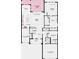 First floor plan featuring the kitchen, living room, garage and Primary bedroom at 987 Ladyfish Trl, St Cloud, FL 34771