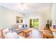 Living room with hardwood floors, sofa, and access to a private backyard at 3632 Calabria Ave, Davenport, FL 33897