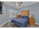 Comfortable bedroom with a queen bed and wood dresser at 1358 Centre Court Ridge Dr # 202, Reunion, FL 34747