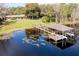 Private dock with covered seating area on the lake at 4135 Chuluota Rd, Orlando, FL 32820