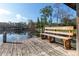 Peaceful lakeside dock with bench for relaxing at 4135 Chuluota Rd, Orlando, FL 32820
