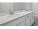 Double vanity sinks with sleek quartz countertops, and modern fixtures at 520 Orient Ave, Debary, FL 32713
