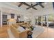 Open concept living room with kitchen, and sliding glass doors to the patio at 10416 Pocket Ln, Orlando, FL 32836