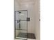 Contemporary shower with black hardware, a rainfall shower head, and a sleek glass enclosure creating a luxurious feel at 10416 Pocket Ln, Orlando, FL 32836
