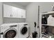 Laundry room with washer, dryer, and additional storage shelves at 1231 Citrus Landings Blvd, Davenport, FL 33837