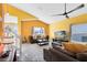 Spacious living room with vaulted ceilings, neutral carpeting, and ample natural light at 290 Clydesdale Cir, Sanford, FL 32773