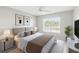 Well-lit bedroom featuring a neutral palette, large window, and minimalist decor for a serene space at 5413 Hansel Ave # K10, Orlando, FL 32809