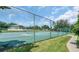 Well-maintained tennis courts with chain link fencing and walking path at 1111 Knightsbridge Cir, Davenport, FL 33896