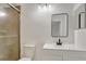 Updated bathroom with white vanity, black fixtures, and a large mirror at 1135 Madeira Key Way Way, Orlando, FL 32824
