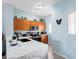 Modern kitchen featuring white countertops, stainless steel appliances and track lighting at 136 Pompano Beach Dr, Kissimmee, FL 34746