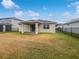 Covered patio in a backyard with a large lawn and privacy fence at 2514 Park Ridge St, Apopka, FL 32712