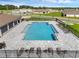 Community pool with lounge seating, a zero entry, and a modern patio at 33425 Country House Dr, Sorrento, FL 32776