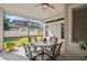 Screened-in patio with round table and four chairs overlooking yard at 4943 Cains Wren Trl, Sanford, FL 32771