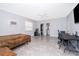 Bedroom with a double bed, desk and tiled floor at 901 S Solandra Dr, Orlando, FL 32807