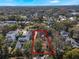 Aerial view of home and surrounding neighborhood at 141 Oakwood Way, Winter Park, FL 32789