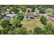 Aerial view showing a home's backyard, pool, and surrounding neighborhood at 1877 Crowley E Cir, Longwood, FL 32779