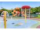 Community splash pad features play equipment and sprinklers for fun water activities at 2622 Lodi Cir # 103, Kissimmee, FL 34746