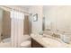 Clean bathroom, featuring a shower/tub combo and granite vanity at 291 Lasso Dr, Kissimmee, FL 34747