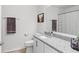 Clean bathroom with granite countertop and shower at 3220 Sweet Acres Pl, St Cloud, FL 34772