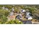 Aerial image showcasing a quiet neighborhood with mature trees and well-spaced single-Gathering homes at 511 Coventry Ct, Mount Dora, FL 32757