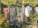 Bird's-eye view showcasing a house with a pool and solar panels at 817 Antonette Ave, Winter Park, FL 32789