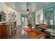 Spacious living room with unique ceiling, fireplace and access to backyard at 817 Antonette Ave, Winter Park, FL 32789