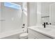 Modern bathroom with white subway tile and vanity at 1062 Liliana Dr, Deland, FL 32724