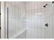 Clean bathroom with a walk-in shower and pebble floor at 1062 Liliana Dr, Deland, FL 32724