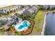 Community pool with cabana and nearby townhouses at 1927 Chatham Place Dr, Orlando, FL 32824