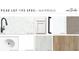 PC50 Lot 193 spec features kitchen and bathroom countertop and backsplash designs with flooring and carpet samples at 329 Conway Ave, St Cloud, FL 34771